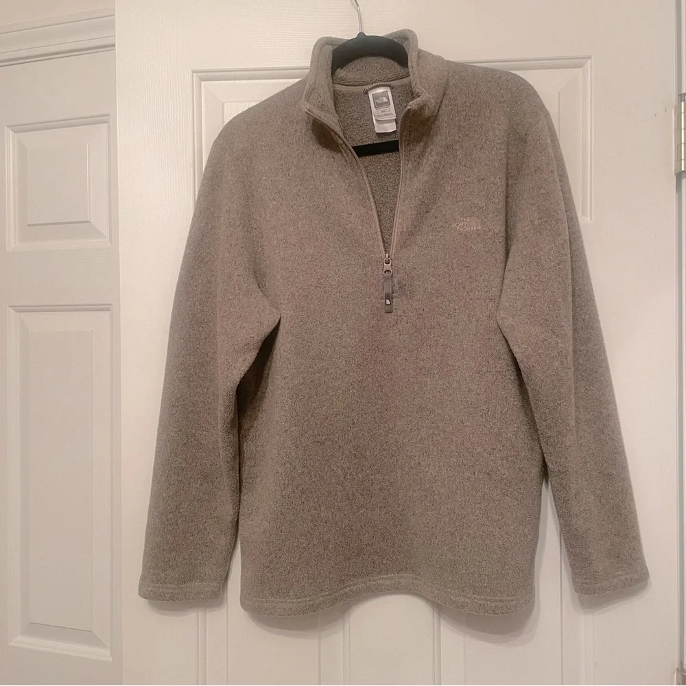The North Face Tan 1/4 Zip Micro Fleece Pullover Jacket Men's Size M